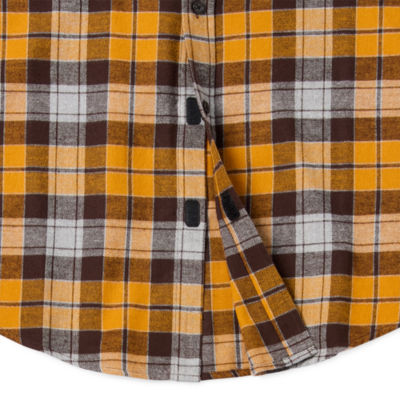 St. John's Bay Dexterity Mens Easy-on + Easy-off Adaptive Classic Fit Long Sleeve Flannel Shirt