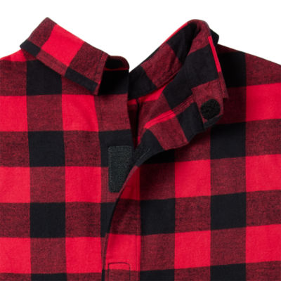 St. John's Bay Mens Easy-on + Easy-off Seated Wear Long Sleeve Adaptive Classic Fit Flannel Shirt