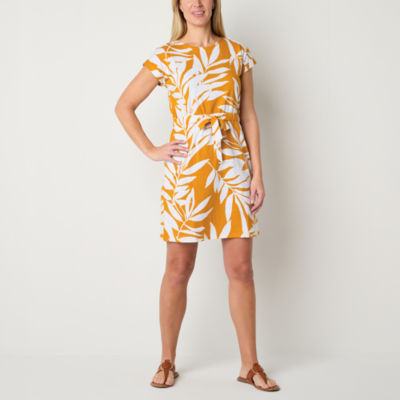 Liz Claiborne Short Sleeve Floral T-Shirt Dress