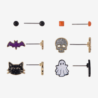 Arizona Halloween Gold Tone Womens 6 Pair Earring Set