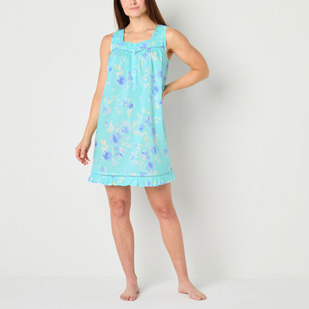 Adonna Womens Scoop Neck Short Sleeve Nightgown, Petite Xx-large, Blue