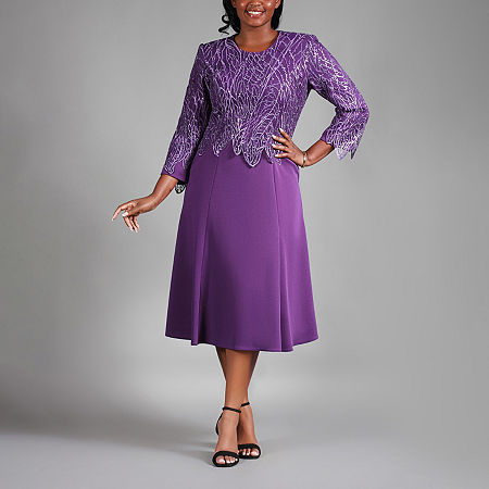 Giovanna Collection Womens 3/4 Sleeve A-Line Dress