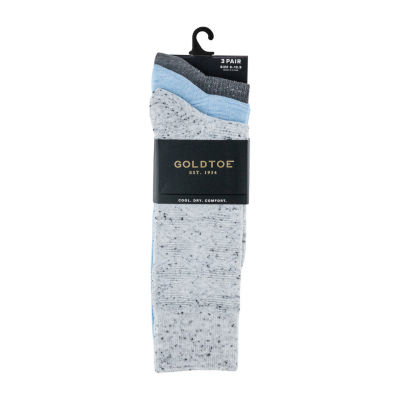 Gold Toe Diamond Texture 3 Pair Crew Socks Mens