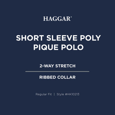 Haggar Pique Mens Regular Fit Short Sleeve Polo Shirt