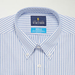 Stafford Coolmax Mens Regular Fit Stretch Fabric Wrinkle Free Long Sleeve Dress Shirt