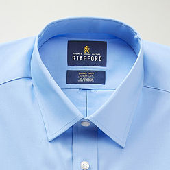 Stafford Coolmax Mens Regular Fit Stretch Fabric Wrinkle Free Long Sleeve Dress Shirt