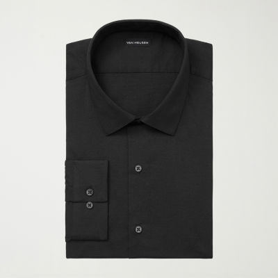 men's van heusen slim-fit traveler hidden button-down collar dress shirt Van Heusen Traveler Men's Charcoal Slim Fit 4-Way Stretch L/S Shirt Size XS