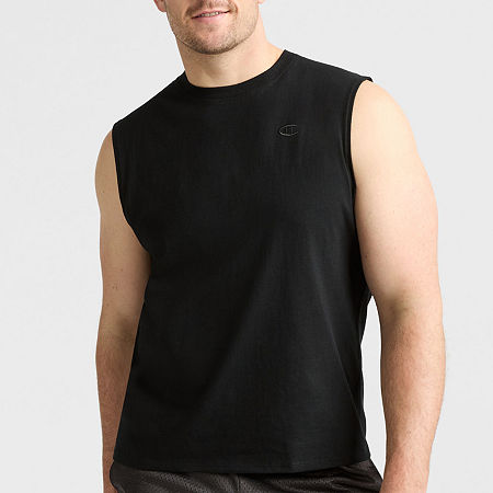 Champion Mens Crew Neck Sleeveless Muscle T-Shirt Big and Tall, 3x-large Tall, Black