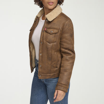 Levi's Midweight Sherpa Lined Trucker Jacket, Color: Brown - JCPenney