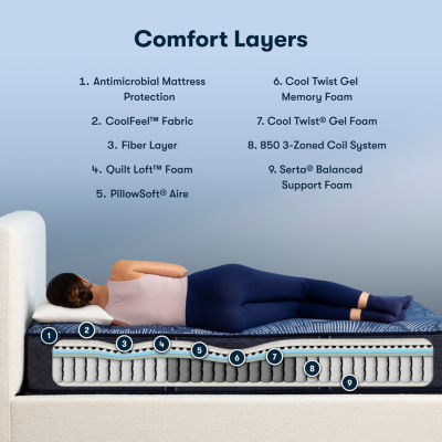 Serta Perfect Sleeper Cobalt Calm 13.25" Plush Tight Top - Mattress + Adjustable Base