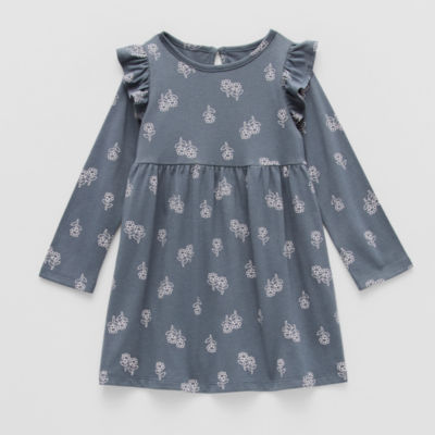 Okie Dokie Toddler & Little Girls Long Sleeve A-Line Dress
