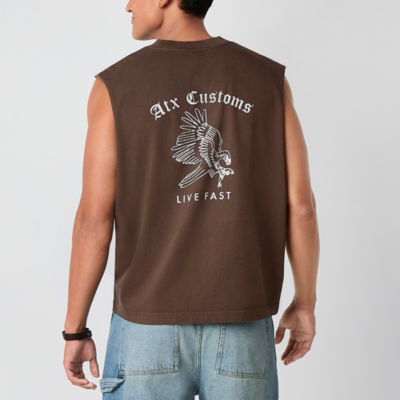 Arizona Mens Crew Neck Sleeveless Muscle T-Shirt