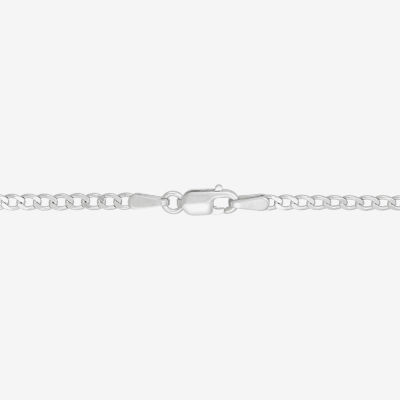 Unisex Adult Sterling Silver Inch Curb Chain Necklace