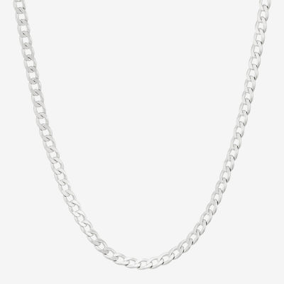 Unisex Adult Sterling Silver Inch Curb Chain Necklace