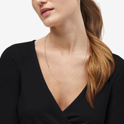 Unisex Adult Sterling Silver Inch Curb Chain Necklace