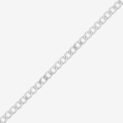 Unisex Adult Sterling Silver Inch Curb Chain Necklace