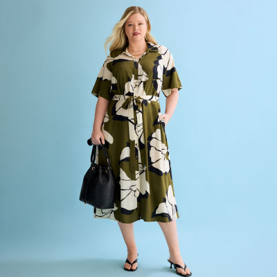 Worthington Belted Shirt Dress