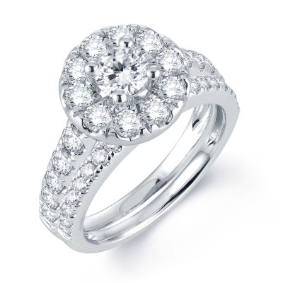 Modern Bride® Signature CT.T.W. Natural Diamond 14K White Gold Engagement Ring