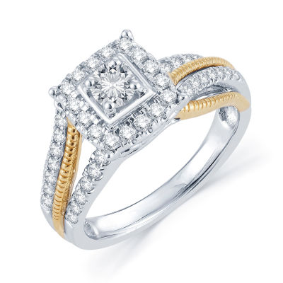 3/4 CT.T.W. Natural Diamond 14K Two-Tone Gold Engagement Ring