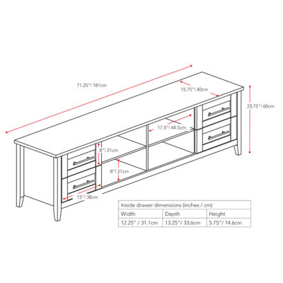 Jackson 71" Wide Storage TV Bench