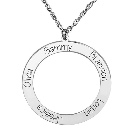 Personalized Open Circle Names Pendant Necklace