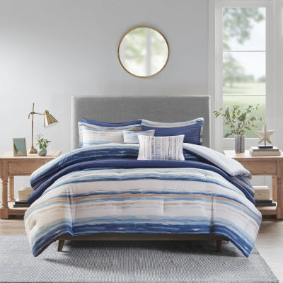 Madison Park Anchorage 8pc. Stripes Reversible Comforter Set JCPenney