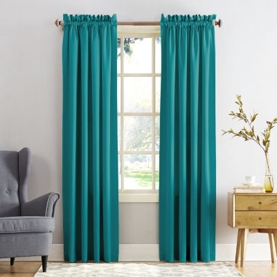 Sun Zero Emory Energy Saving Light-Filtering Rod Pocket Set of 2 Curtain Panel