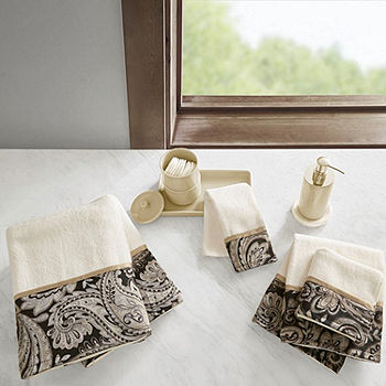 Madison Luxury Home 6 Pieces White Wash Cloth Set, 1 each