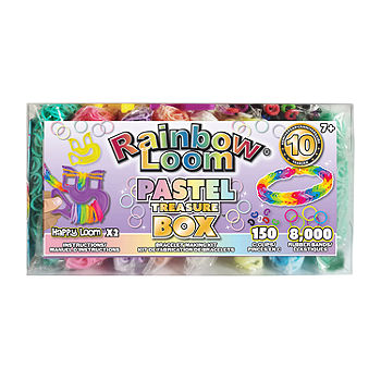 Rainbow Loom- Pastel Rubber Band Treasure Box Edition, 8,000 High Quality  Rubber Bands, 150 Clips and Carrying Case Included, The Original Rubber  Band