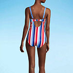 Outdoor Oasis Womens Striped One Piece Swimsuit