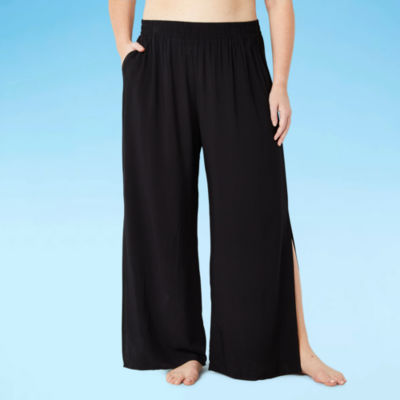 Mynah Womens Side Slit Beach Pant, Color Black JCPenney