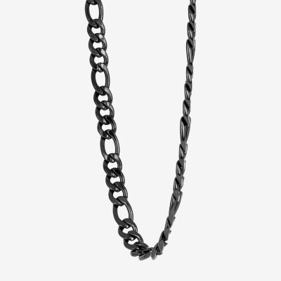 Mens Black Stainless Steel Chain Necklace