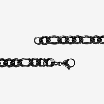 Mens Black Stainless Steel Chain Necklace