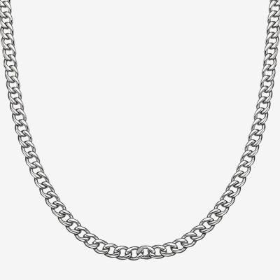 Mens Stainless Steel 7mm Curb Chain Necklace