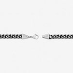 Mens Stainless Steel & Black IP 8mm Foxtail Chain Necklace