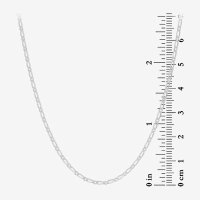 Made in Italy Sterling Silver 24 Inch Solid Figaro Chain Necklace
