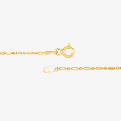 Made in Italy Womens 14K Gold Over Silver 7.5 Inch Solid Bead Chain Bracelet