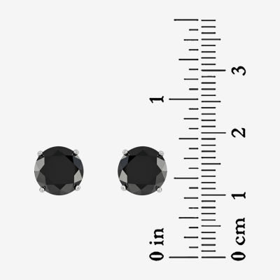 DiamonArt® 6 CT. T.W. Black Cubic Zirconia Sterling Silver 8mm Stud Earrings
