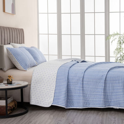 Linery Tiny Stripes Reversible Quilt Set