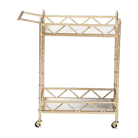 Mela Metal-Top Serving Cart, One Size, Yellow