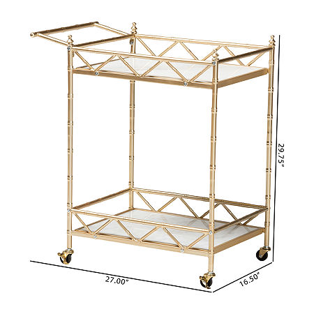 Mela Metal-Top Serving Cart, One Size, Yellow