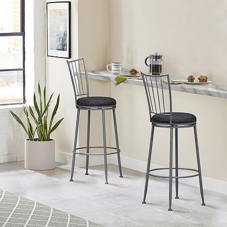 Slemmons Swivel Bar Stool, One Size, Gray