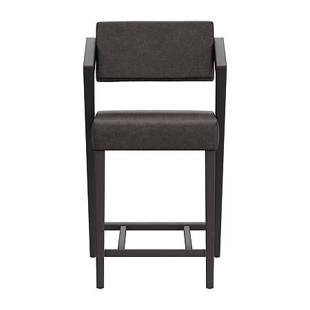 Snyder Counter Height Upholstered Bar Stool, One Size, Black