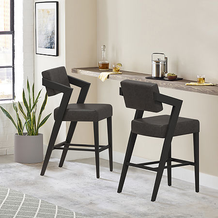 Snyder Upholstered Bar Stool, One Size, Black