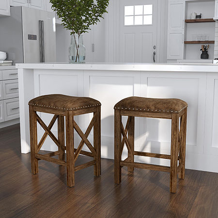 Willow 2-pc. Counter Height Bar Stool, One Size, Brown