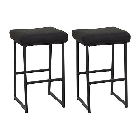 Milo 2-pc. Counter Height Upholstered Bar Stool, One Size, Black