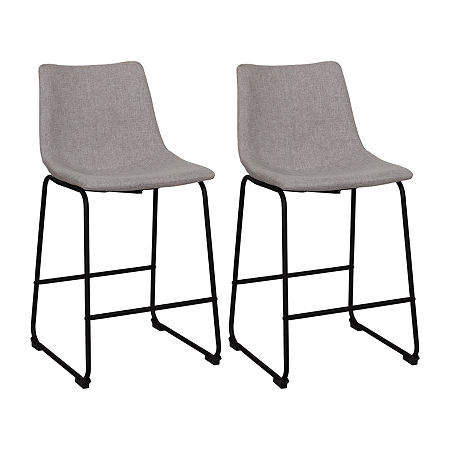 Asahi 2-pc. Counter Height Upholstered Bar Stool, One Size, Gray