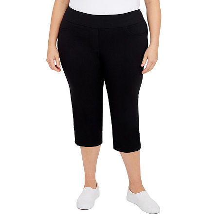 Hearts Of Palm Womens Mid Rise Plus Capri Pants, 16w, Black -  81801350026