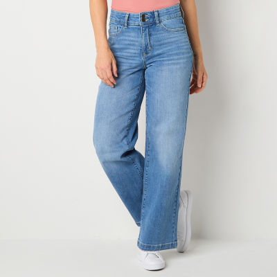 St. John's Bay Womens Tall High Rise Wide Leg Jean