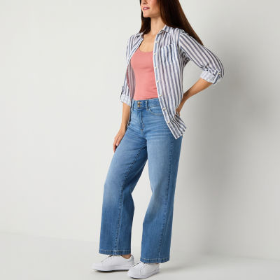 St. John's Bay Womens Tall High Rise Wide Leg Jean